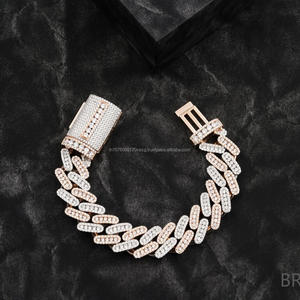 Luxury Fully Iced Out Cuban Link <b>Bracelet</b> with VVS Moissanite Stones and Premium Hip Hop Jewelry Design - Product Image 1