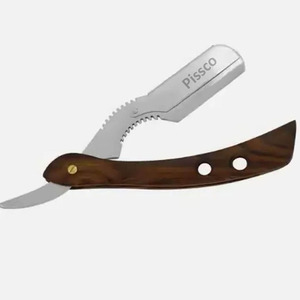 Navaja de Afeitar Plegable de Acero Inoxidable de Fábrica Directa, Navaja de Barbero de Filo Recto con su Logotipo - Product Image 1