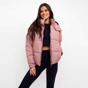 High Quality Custom Women <b>Winter</b> Puffer <b>Jacket</b> Warm Wear Breathable Waterproof Stand Collar Hooded High Street Style Knitted - Product Image 2