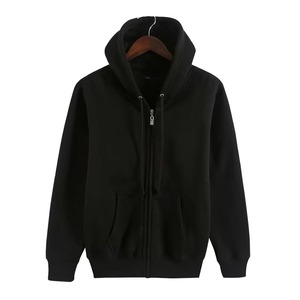 <b>Men's</b> Hooded Zipper Sweatshirt Solid Color 100% Cotton French Terry Casual Autumn Wear Regular Fit - Product Image 4
