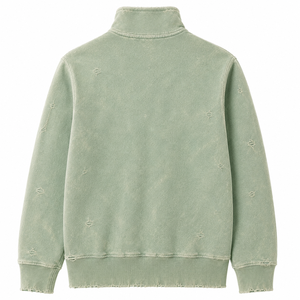 Sweat-shirt à capuche zippé pour homme, personnalisé, vintage, délavé, effet usé, en molleton épais, effet décoloré par le soleil - Product Image 2