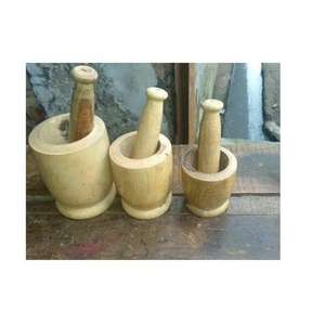 Mortero y Pilón de Madera Maciza, Ecológico, de 6 Pulgadas, Herramienta de Cocina Manual Tradicional para Moler Hierbas y Especias - Product Image 5