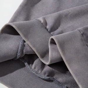 Sudadera de Felpa con Cuello Redondo para Hombre, Talla Grande, Poliéster/Algodón, 280g, Negro/Gris, Logotipo Bordado de Lujo, OEM, Venta al Por Mayor - Product Image 4