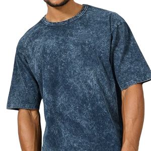 T-shirt en coton épais délavé à l'acide pour hommes, personnalisable, style streetwear, 100 % coton, impression personnalisée, t-shirts unis - Product Image 4