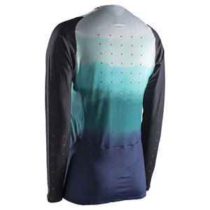 Ensemble de maillot de motocross pour femmes à manches longues, dégradé bleu noir, polyester respirant, équipement de course tout-terrain, toutes saisons - Product Image 3