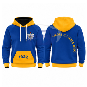 Sudadera con Capucha Azul para Hombre de la Hermandad Sigma Gamma Rho con Bolsillo Amarillo Tipo Canguro, Sudadera Informal con Bloques de Color 1922 para Mujer, Sudadera con Capucha de Invierno - Product Image 3