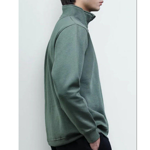 Sudadera Casual de Invierno para Hombre, 100% Algodón, Cuello Alto, Manga Larga Raglán, Color Sólido, Transpirable - Product Image 5