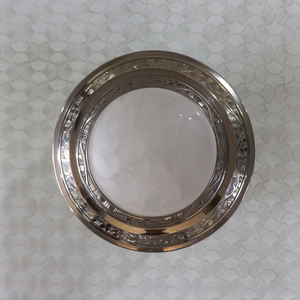 Premium Luxury White Cremation Urn with Silver Trim Petal Pattern Adult <b>Ashes</b> Storage Aluminum Container - Product Image 5