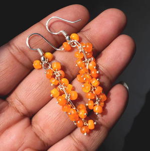Boucles d'oreilles en opale d'Éthiopie naturelle, argent 925, perles multicolores - Product Image 1