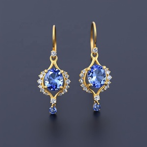 Pendientes colgantes de plata de ley 925 con piedras preciosas naturales coloridas, regalo de boda personalizado para mujeres jóvenes, accesorio de moda - Product Image 3