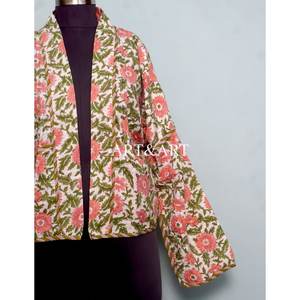 Chaqueta Kantha Hecha a Mano, Suave, Elegante y Lujosa, 100% Algodón, Corta, para Primavera, Invierno, Festivales, Fiestas, para Mujer - Product Image 3
