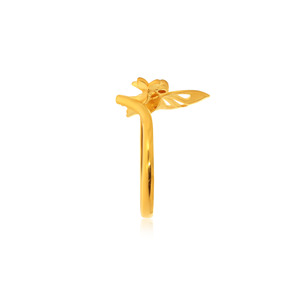 Luxury Gold Plated Butterfly and Flower <b>Adjustable</b> <b>Ring</b> for Women Elegant Nature Inspired Open Finger <b>Ring</b> Designer Wedding <b>Ring</b> - Product Image 4