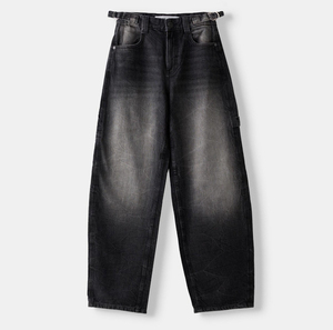 Jean en denim délavé clair pour femme, taille haute, coupe skinny droite, respirant, écologique, résistant à la décoloration, avec fente à l'ourlet, décontracté, longueur complète - Product Image 2
