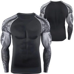 เสื้อรัดกล้ามเนื้อแขนยาวแบบซับลิเมชั่นสำหรับ MMA ออกกำลังกาย ฟิตเนส ขายส่ง - Product Image 1