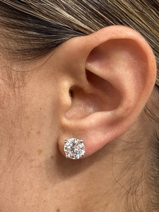 ต่างหูเพชรเพาะเลี้ยงในห้องปฏิบัติการที่ได้รับการรับรองจาก IGI ทอง 10k 14k 18k สำหรับผู้หญิง ต่างหูแบบติดหู คลาสสิก สีเหลือง ชมพู ขาว ทองคำขาว ของขวัญสำหรับคุณแม่ - Product Image 2