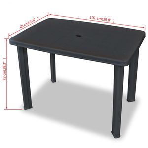 Mesa de Patio 39.8x26.8x28.3 Muebles de Plástico para Exteriores Resistentes a la Intemperie Asientos para 4 Personas Diseño Contemporáneo Apariencia Moderna - Product Image 6