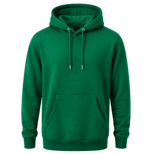 Sudadera con capucha personalizada para hombre, color verde esmeralda, manga larga, corte regular, forro polar, con capucha con cordón y bolsillo canguro, estilo urbano - Product Image 1