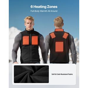 Gilet Riscaldato Ricaricabile da Uomo con 6 Zone di Riscaldamento e Batteria da 16000mAh, Gilet 3-in-1 Leggero per Sport Invernali - Product Image 2