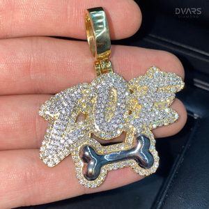 Colgante de Lujo de Plata de Ley Bicolor con Letra Personalizada, Joyería Hip Hop para Raperos, con Moissanita VVS y Nombre, Logotipo o Número Personalizados - Product Image 3