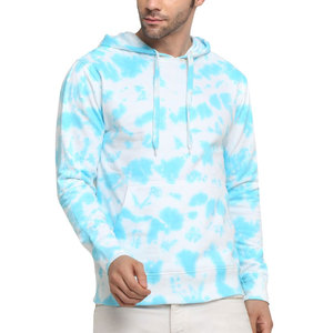 Sudaderas con capucha de primera calidad con efecto tie-dye para hombre, que combinan la moda moderna y la comodidad relajada, hechas de mezcla de algodón para uso diario y viajes. - Product Image 1