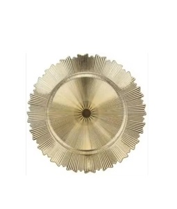Luxury and Elegant Modern Design Embossed Charger <b>Plate</b> New Copper Plated Charging <b>Plate</b> in Round Shape High Quality Usage - Product Image 5