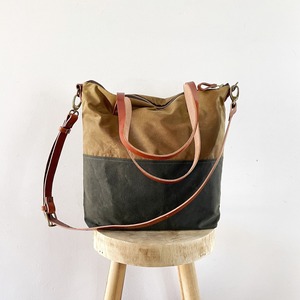 Bolso Tote de Lona y Cuero, Estilo Vintage, para Viaje, Trabajo, Compras, Gran Capacidad, Resistente, con Bordado Abierto, LCTB-0063 - Product Image 1