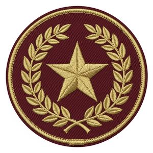 Écusson personnalisé en or massif, motif étoile de couronne maçonnique, rouge bordeaux, rond, brodé, badge maçonnique, applique de regalia maçonnique, fait main - Product Image 6