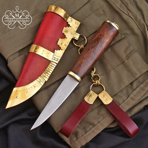 Cuchillo Birka Tradicional para Exteriores MORTAL SAGA, con Funda de Madera, Hoja de Damasco Pukkoo, Hecho a Mano, Estilo Escandinavo, para Supervivencia y Camping - Product Image 1