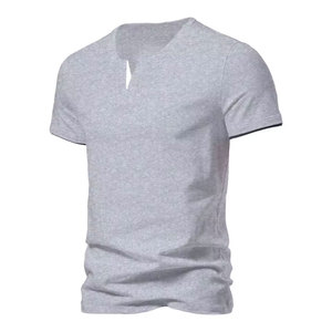 Unisex O-Neck <b>Short</b> <b>Sleeve</b> Knitted <b>Henley</b> Shirt Casual Slim Fit 100% Cotton Solid Color Breathable Quick Dry Anti-Pilling - Product Image 6
