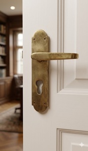 Victorian Straight Lever Door <b>Handle</b> Lockset Finish Gold for Door rich brass polish finish door lever <b>handle</b> mortise <b>lock</b> - Product Image 5