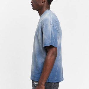 Camiseta de Hombre con Efecto Desgastado, Estilo Vintage, Algodón, Streetwear, Camiseta Lavada, Estilo Oversize, Moda de Verano - Product Image 2