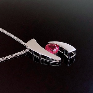 Collier Swift Design en argent sterling avec pendentif rubis rouge, pierre de naissance de juillet, cadeau pour femme pour un anniversaire de mariage - Product Image 5