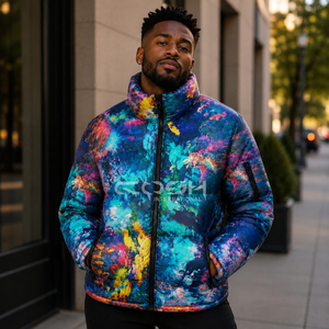 Veste matelassée légère pour homme personnalisée par Cosh International, à fermeture éclair, imprimée sur toute la surface, pour l'hiver - Product Image 3