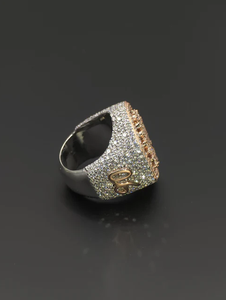 Anillo de Diamantes de Lujo en Plata 925 con Oro Rosa, Diseño Hexagonal de Copo de Nieve, Corte Brillante Redondo, Diamantes Cultivados en Laboratorio, Unisex, para Uso Diario - Product Image 4