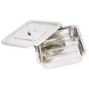 Plateaux médicaux et chirurgicaux en acier inoxydable 201, plateau manuel pour instruments dentaires, couvercle de plateau pour bébé, certifié CE Classe I - Product Image 4