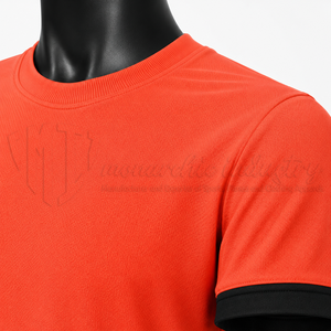 เสื้อฟุตบอลสีส้มแบบยูนิเซ็กซ์ แขนสั้น คอกลม โพลีเอสเตอร์ 100% ระบายเหงื่อได้ดี ระบายอากาศได้ดี ปรับแต่งชื่อทีมได้ สีพื้น - Product Image 6