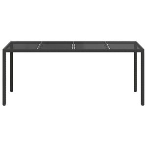 Ensemble de jardin en polyrotin noir avec table et chaises, 74,80 x 35,43 x 29,53 pouces - Product Image 3