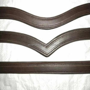 Banda de ceja de caballo de cuero acolchado de canal vacío en forma de V de onda personalizada hecha a mano de gran tamaño - Product Image 4