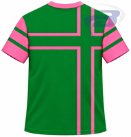 Alpha |   Kapa |   T-shirt personnalisé pour femmes Alpha Sorority, vert rose, lettres grecques brodées, style preppy, col rond, t-shirt décontracté