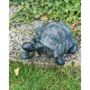 Escultura de Tortuga de Metal Hecha a Mano, Acabado Verde Pátina Antigua, Diseños Personalizables, Adorno de Tortuga Vintage, Artículos de Jardín - Product Image 1