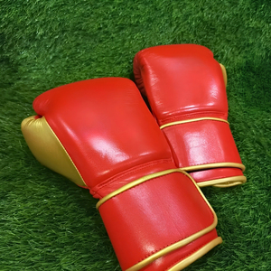 Gants de boxe professionnels TRIVEERS sur mesure de haute qualité en cuir véritable et cuir PU respirant avec fermeture à lacets pour la lutte - Product Image 1
