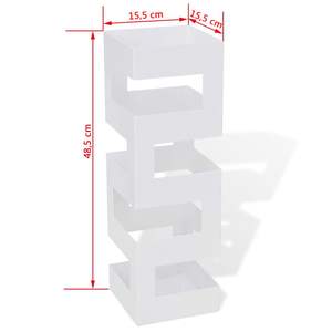 Support de rangement pour bâtons de marche en acier blanc avec porte-parapluie carré de 19,1 pouces - Product Image 5