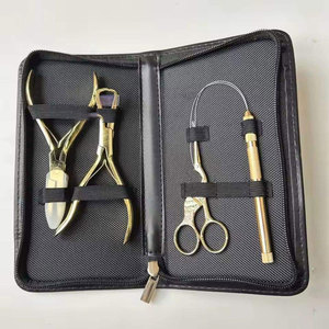 Black Professional Hair <b>Extension</b> Kit Micro <b>Bead</b> Pliers Loop Needle Pulling Hook and Scissors Set Complete Hair <b>Extension</b> - Product Image 3