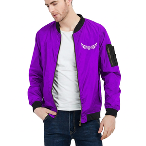 <b>Men's</b> Black <b>Thin</b> Collarless Bomber <b>Jacket</b> with Logo Zipper Front Casual Windproof Polyester Outerwear Spring Style - Product Image 4
