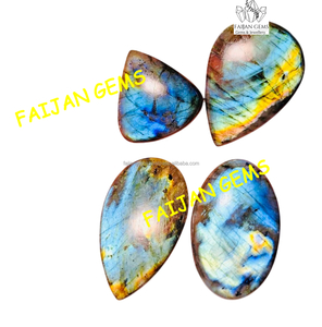 Pierres précieuses facettées de labradorite bleue naturelle de qualité AAA+, toutes formes mélangées, à dos plat, pour la fabrication de bijoux FAIJAN GEMS Rajasthan - Product Image 5