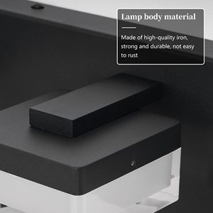 Modern Acrylic Matt Black LED 3-<b>Light</b> <b>Vanity</b> <b>Light</b> for Bathroom Transparent Over <b>Mirror</b> Design - Product Image 6