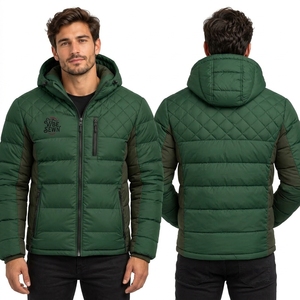 <b>Winter</b> <b>Men</b> Puffer Jacket Thick Quilted Design Warm Insulation Durable Fabric Comfortable Fit Outdoor Casual <b>Wear</b> OEM - Product Image 4