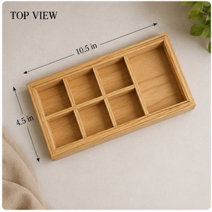 Wooden <b>Storage</b> <b>Tray</b> Rectangular 10.5 in x 4.5 in Minimalist Design Standing Type for Study Space Saving Neatening - Product Image 3
