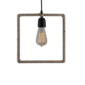 Modern Rectangular Ceiling Pendant <b>Lights</b> Handicraft Metal Chandeliers with Rope Decorative Touch hanging Lamp - Product Image 2