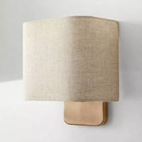 Applique murale carrée en lin de style Mid-Century Modern, lampe murale résistante à l'humidité pour couloir, chambre, salon